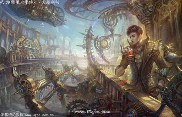 ‘photoshop鼠绘制作幻想世界中的忧郁男子‘