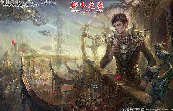 ‘photoshop鼠绘制作幻想世界中的忧郁男子‘