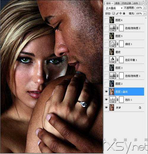 ‘PS调出墨绿色金属质感肤色教程‘