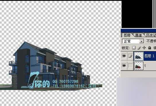 ‘Photoshop后期处理室外别墅效果图‘