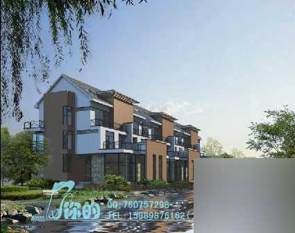 ‘Photoshop后期处理室外别墅效果图‘