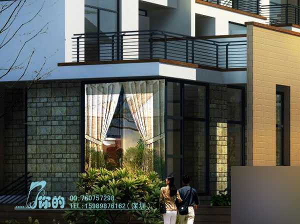 ‘Photoshop后期处理室外别墅效果图‘