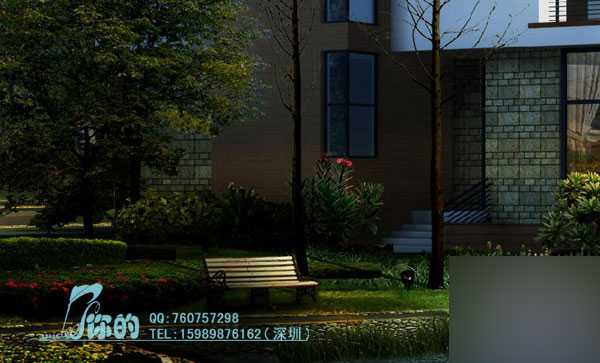 ‘Photoshop后期处理室外别墅效果图‘