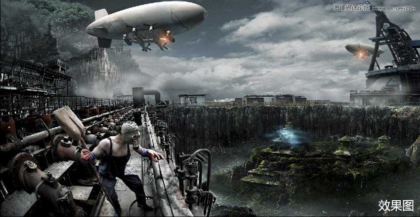 ‘Photoshop合成世界末日科幻场景‘