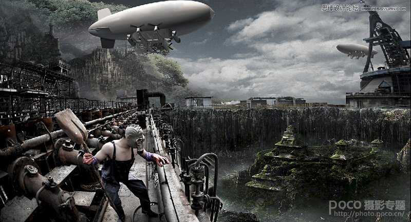 ‘Photoshop合成世界末日科幻场景‘
