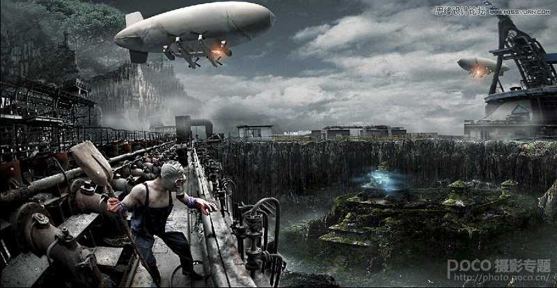‘Photoshop合成世界末日科幻场景‘