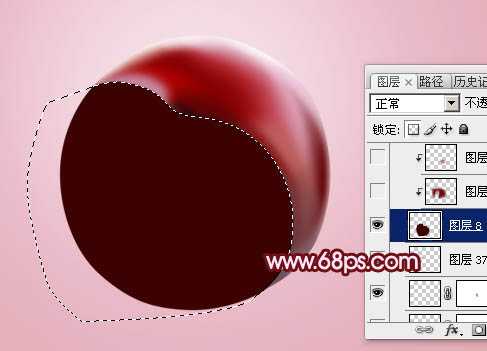 ‘Photoshop绘画一颗逼真的红色布林‘