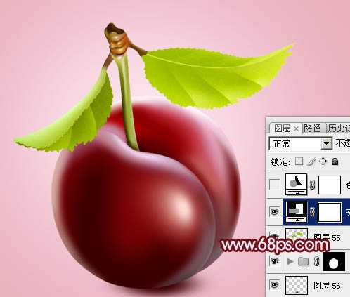 ‘Photoshop绘画一颗逼真的红色布林‘