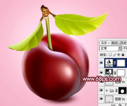 ‘Photoshop绘画一颗逼真的红色布林‘