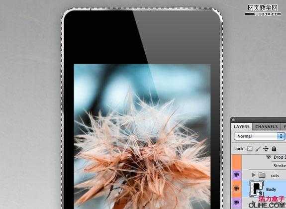 ‘Photoshop绘制出精细的iphone4手机界面效果‘