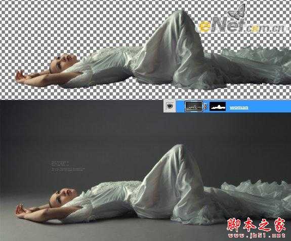 ‘photoshop合成制作浮在水面的天鹅与美女场景‘