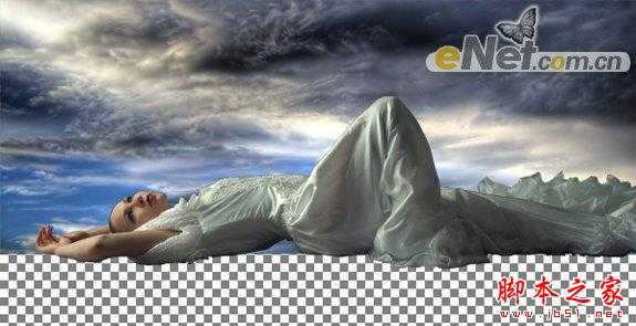 ‘photoshop合成制作浮在水面的天鹅与美女场景‘