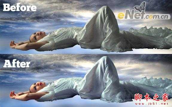 ‘photoshop合成制作浮在水面的天鹅与美女场景‘