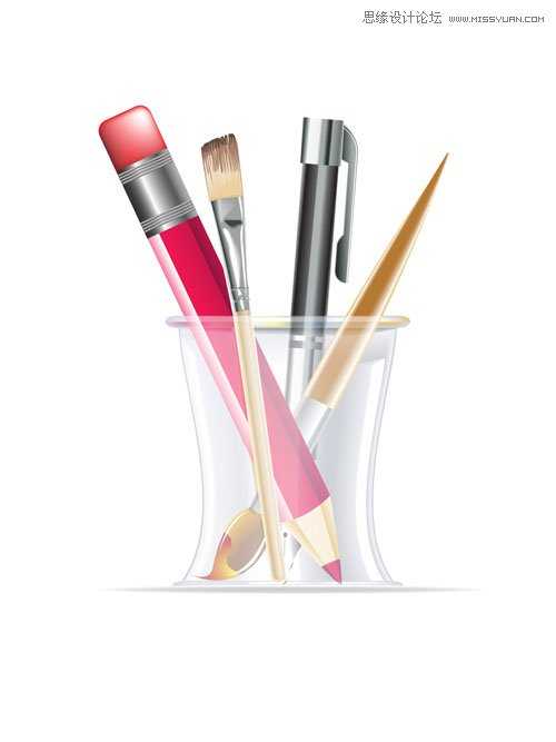 Illustrator绘制逼真的笔筒图标教程,破洛洛