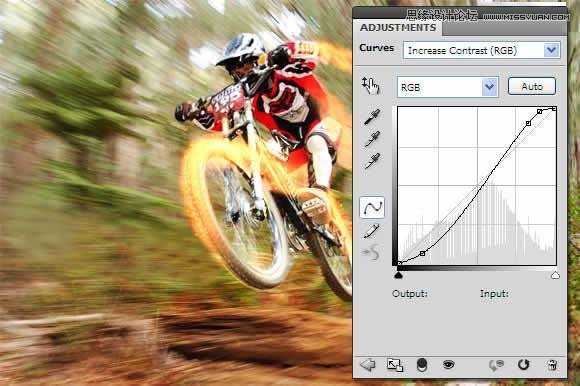 ‘Photoshop制作超酷的火速行驶的动感自行车特性‘