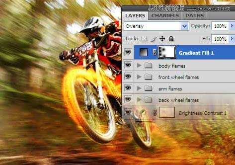 ‘Photoshop制作超酷的火速行驶的动感自行车特性‘
