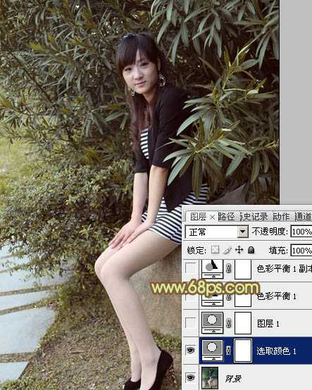 ‘Photoshop为树林美女加上柔和的古典褐色调效果教程‘