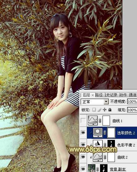 ‘Photoshop为树林美女加上柔和的古典褐色调效果教程‘