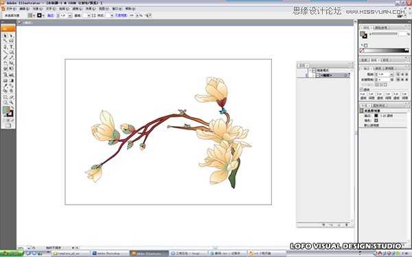 Illustrator绘制矢量风格的中国花鸟画,破洛洛