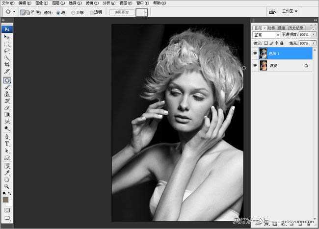‘Photoshop将打造出非常有质感的黑白人像图片效果‘
