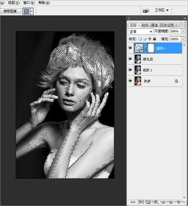 ‘Photoshop将打造出非常有质感的黑白人像图片效果‘