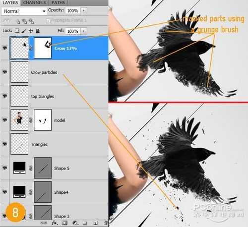 ‘Photoshop将人物图片制作出漂亮的潮流粒子海报效果‘