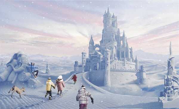 ‘photoshop将荒漠场景打造出迪士尼风格的雪景图‘