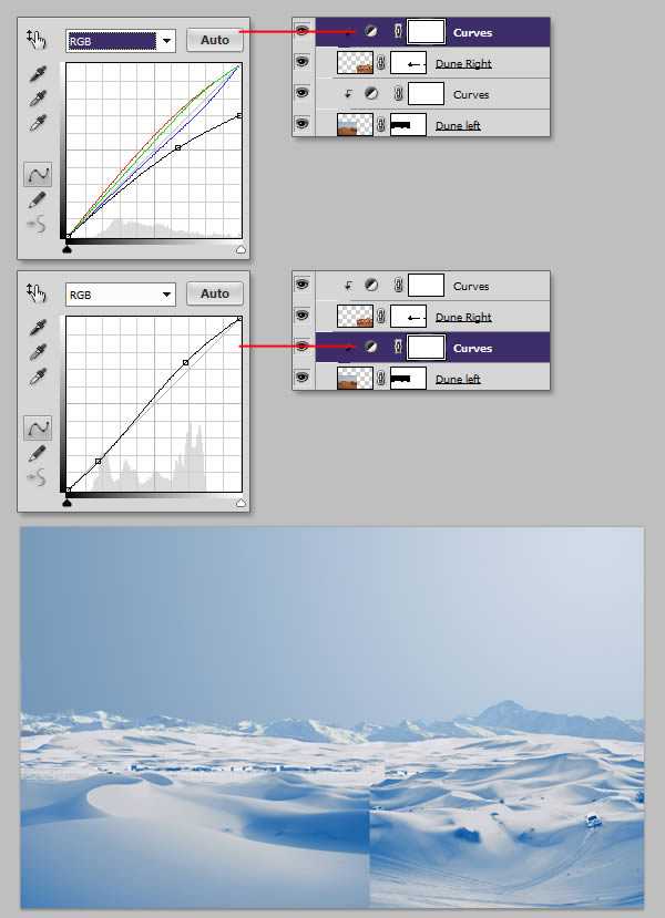 ‘photoshop将荒漠场景打造出迪士尼风格的雪景图‘