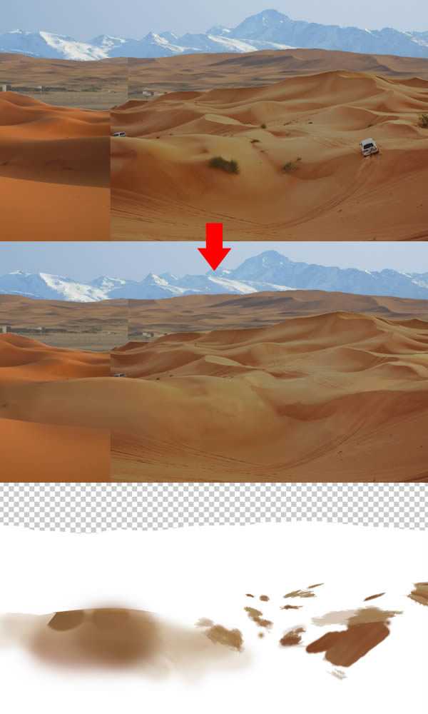 ‘photoshop将荒漠场景打造出迪士尼风格的雪景图‘