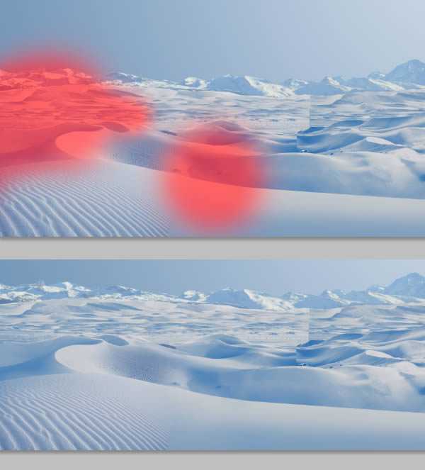 ‘photoshop将荒漠场景打造出迪士尼风格的雪景图‘