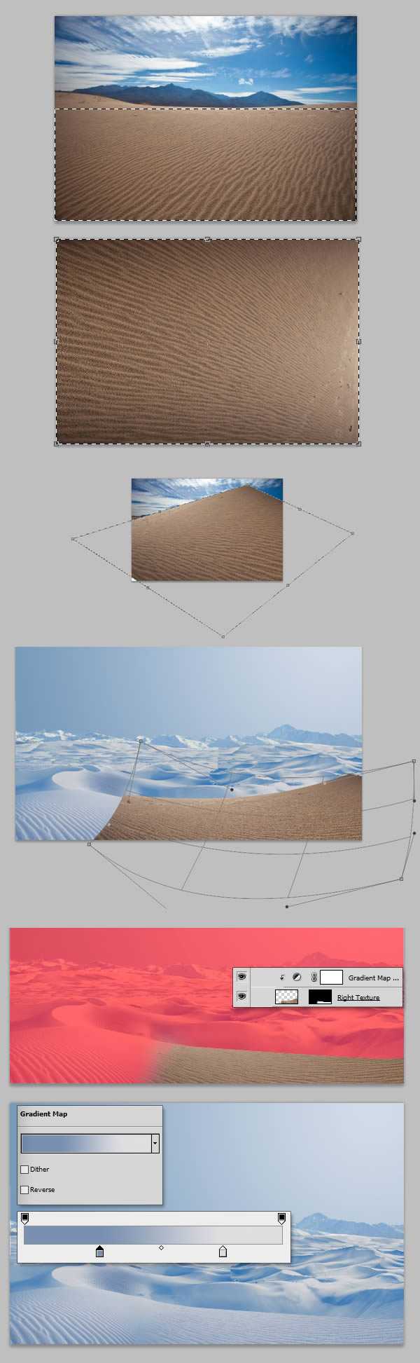 ‘photoshop将荒漠场景打造出迪士尼风格的雪景图‘