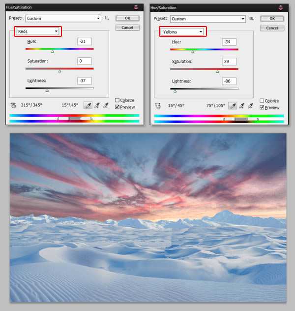 ‘photoshop将荒漠场景打造出迪士尼风格的雪景图‘