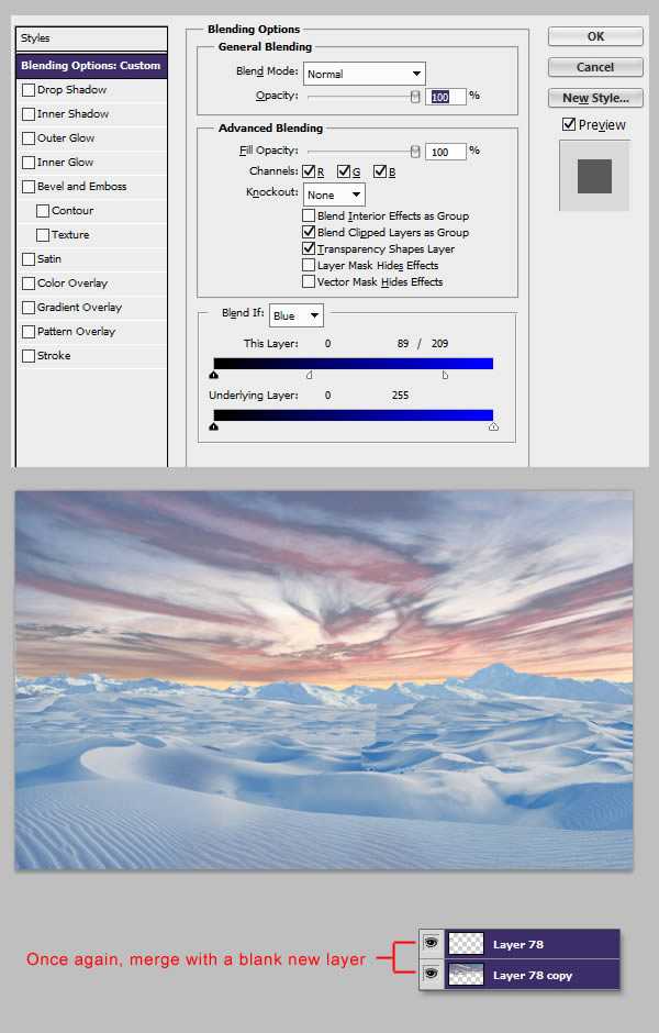 ‘photoshop将荒漠场景打造出迪士尼风格的雪景图‘