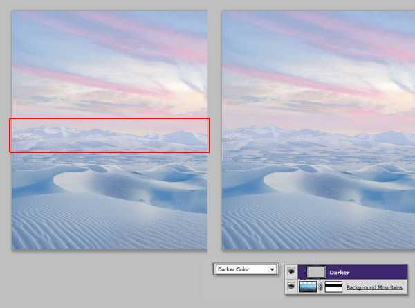 ‘photoshop将荒漠场景打造出迪士尼风格的雪景图‘