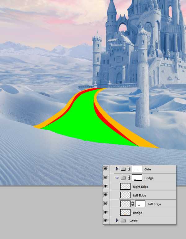 ‘photoshop将荒漠场景打造出迪士尼风格的雪景图‘