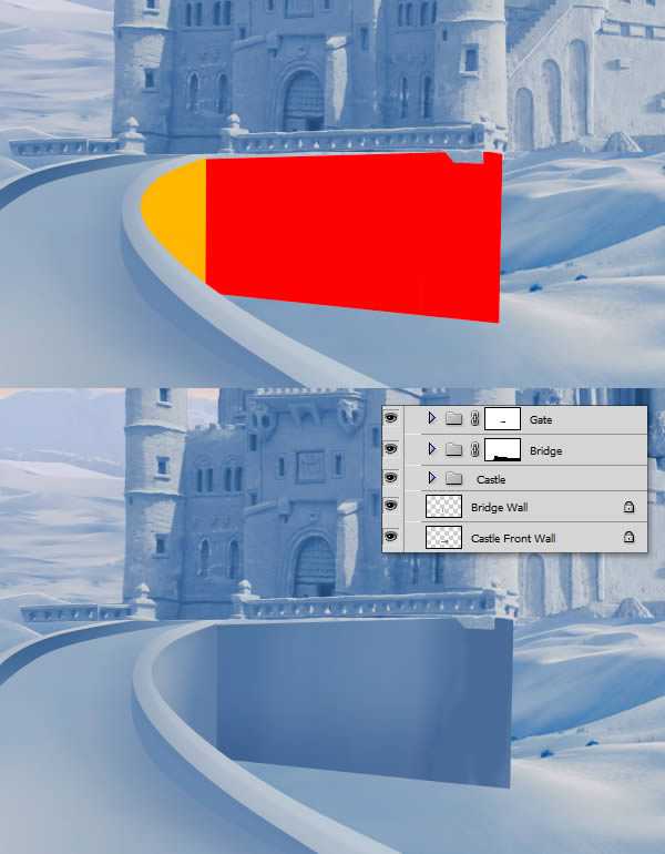 ‘photoshop将荒漠场景打造出迪士尼风格的雪景图‘