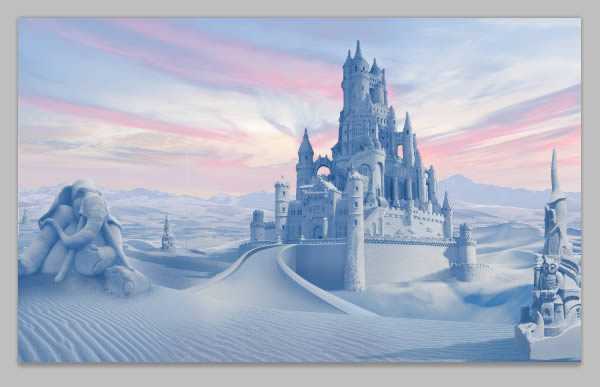 ‘photoshop将荒漠场景打造出迪士尼风格的雪景图‘
