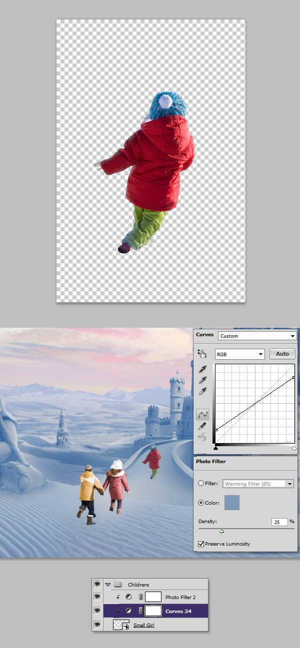 ‘photoshop将荒漠场景打造出迪士尼风格的雪景图‘