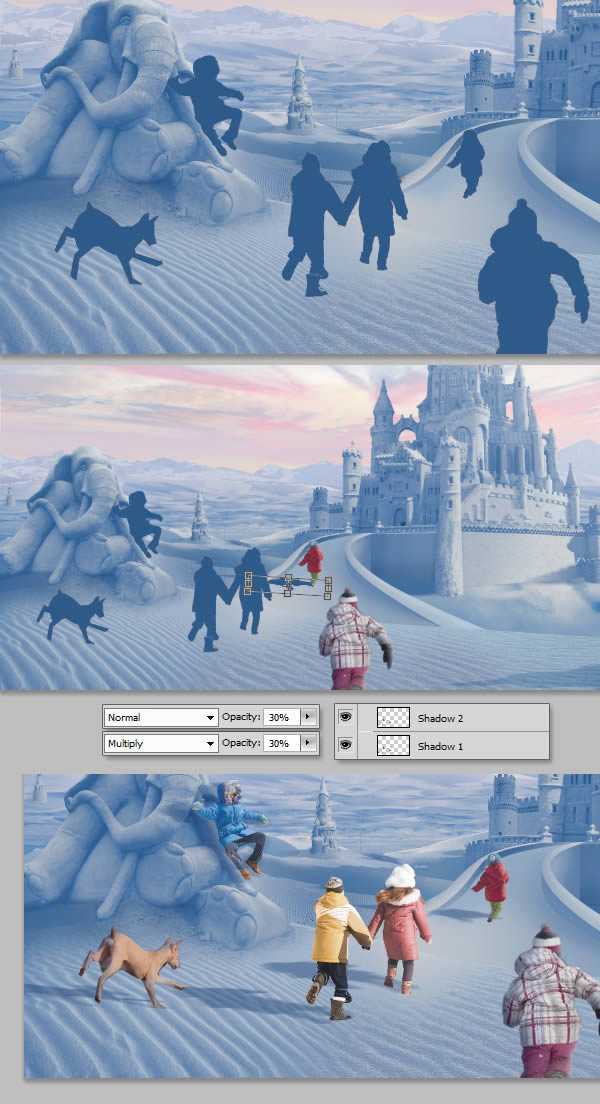 ‘photoshop将荒漠场景打造出迪士尼风格的雪景图‘