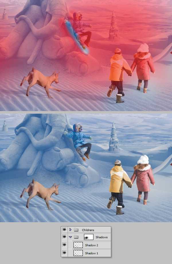 ‘photoshop将荒漠场景打造出迪士尼风格的雪景图‘
