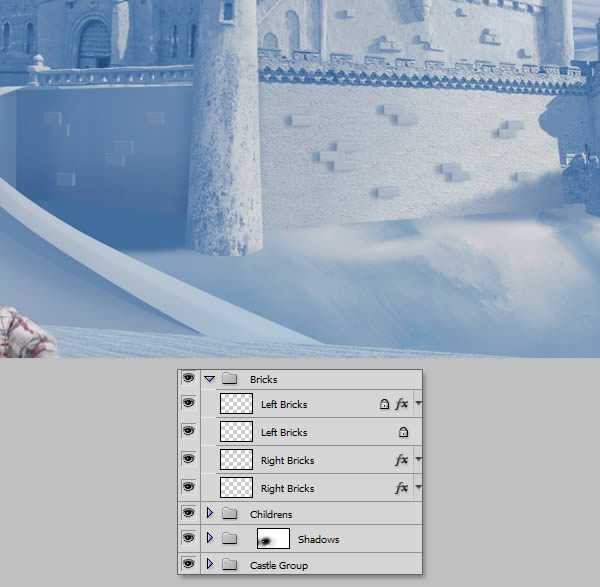 ‘photoshop将荒漠场景打造出迪士尼风格的雪景图‘