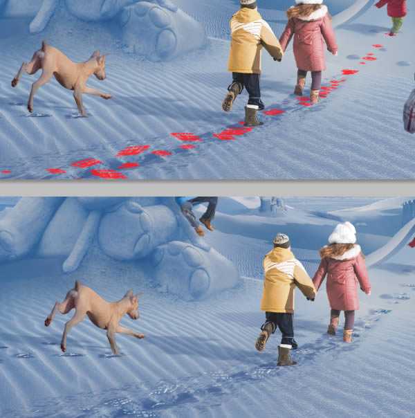 ‘photoshop将荒漠场景打造出迪士尼风格的雪景图‘