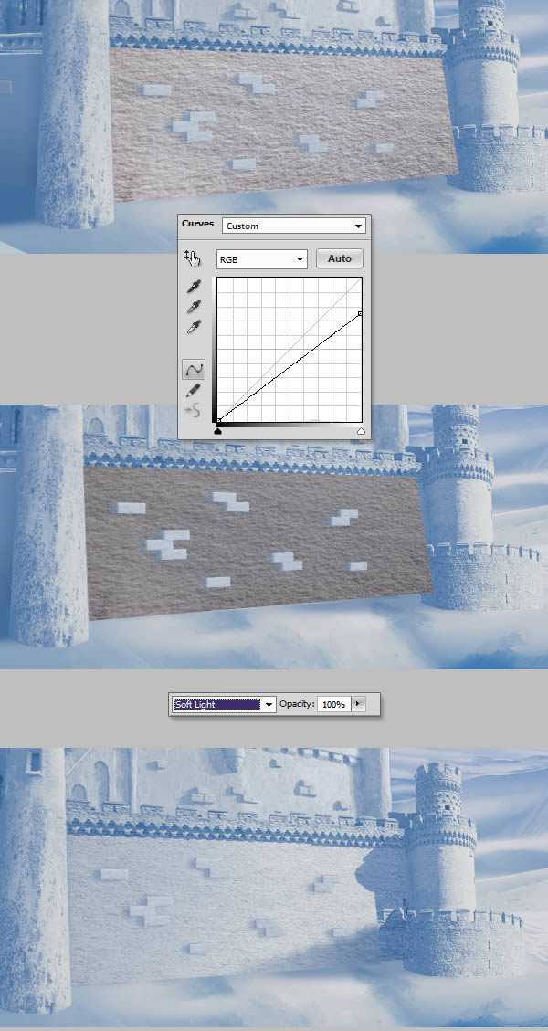 ‘photoshop将荒漠场景打造出迪士尼风格的雪景图‘