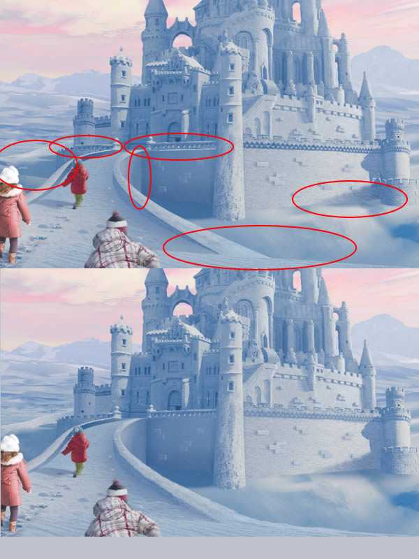 ‘photoshop将荒漠场景打造出迪士尼风格的雪景图‘
