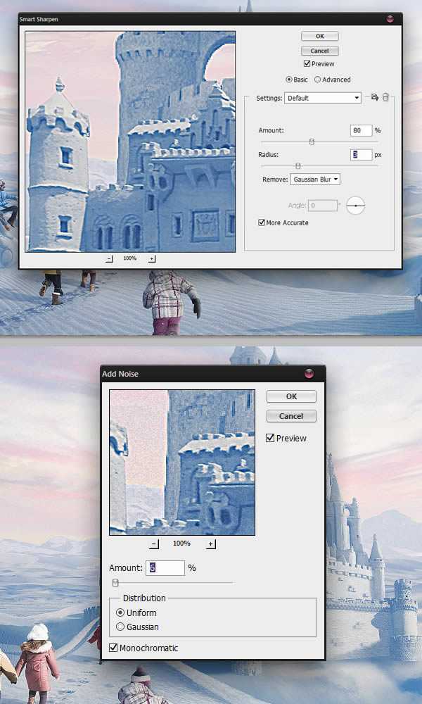 ‘photoshop将荒漠场景打造出迪士尼风格的雪景图‘