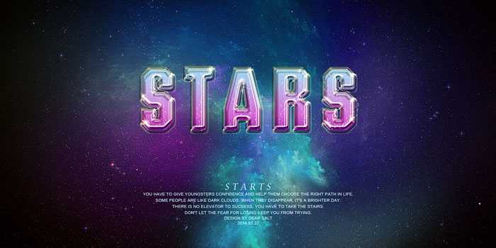 ‘Photoshop制作光滑大气的渐变彩色浮雕水晶字‘