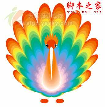 用CorelDRAW交互式变形绘制斑斓孔雀 