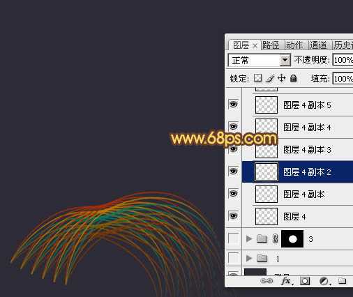 ‘Photoshop制作出类似编织效果的抽象光束立体图形‘