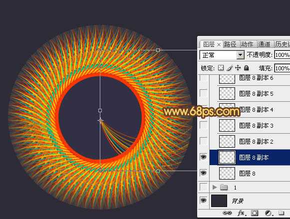 ‘Photoshop制作出类似编织效果的抽象光束立体图形‘