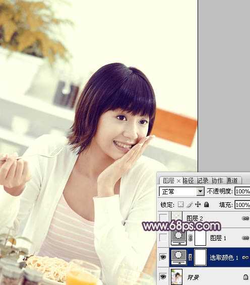 ‘Photoshop将室内图片调制出淡淡的黄灰色效果‘